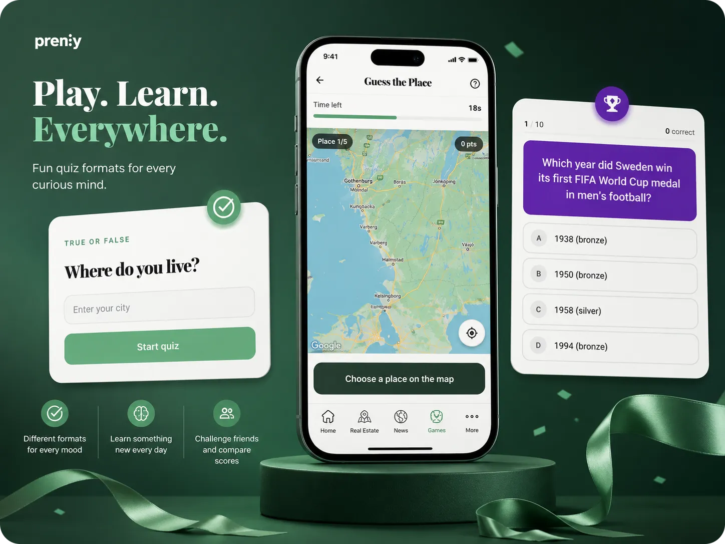 Prenly Games mit Spielen und Quizzen in einer digitalen Magazin-App