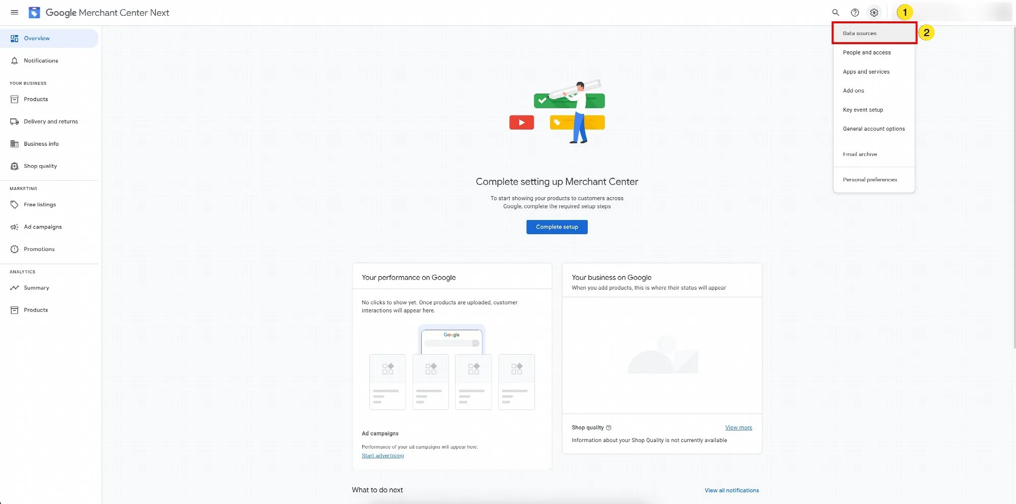Open Data sources in Merchant Center