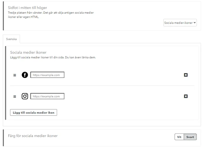 Social icons footer