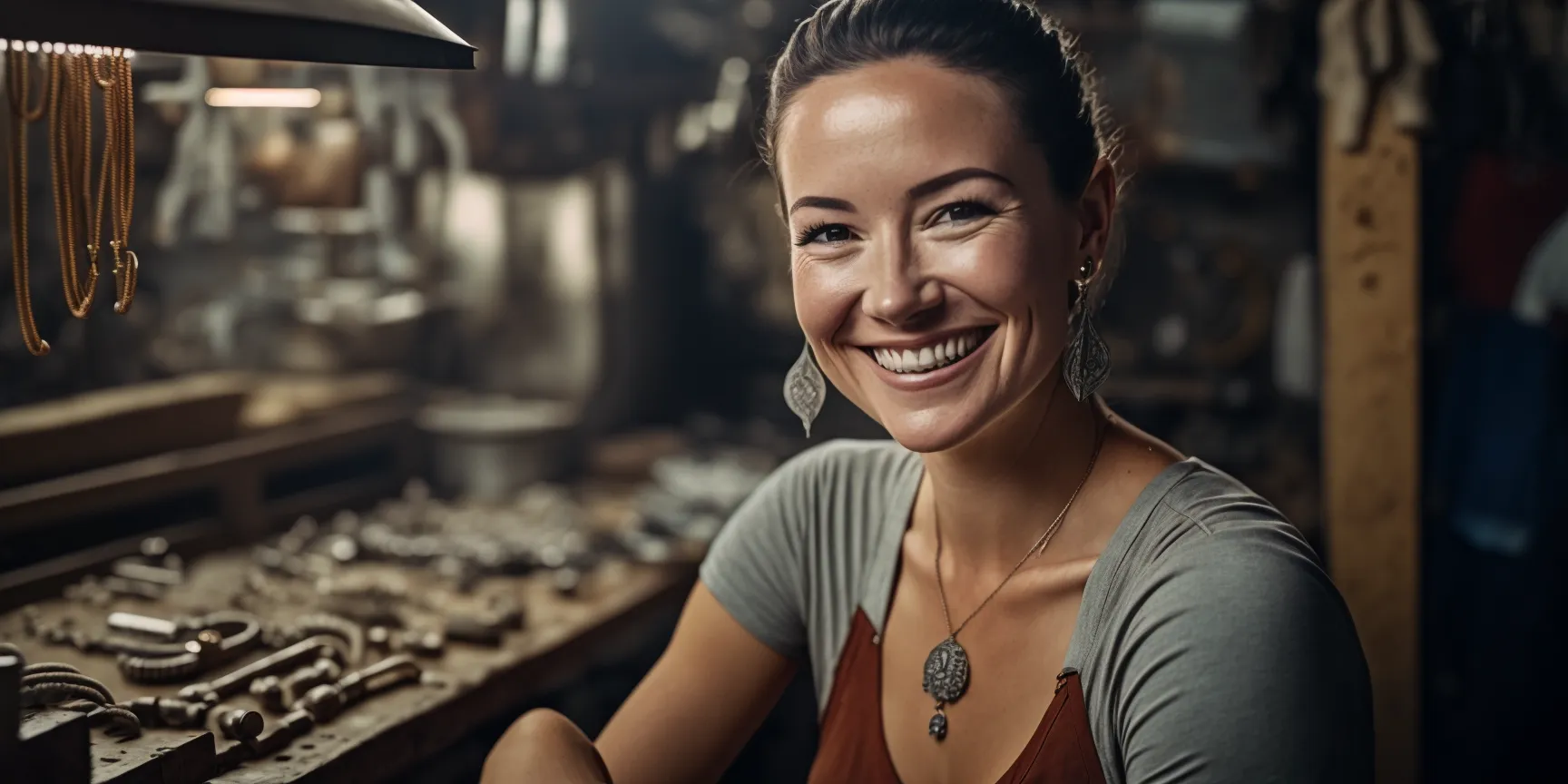 Mia säljer smycken på nätet i sin webshop från Abicart