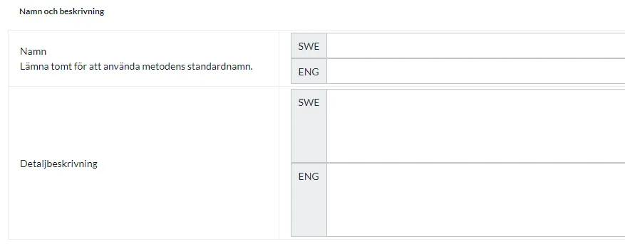 Namn och Beskrivning
