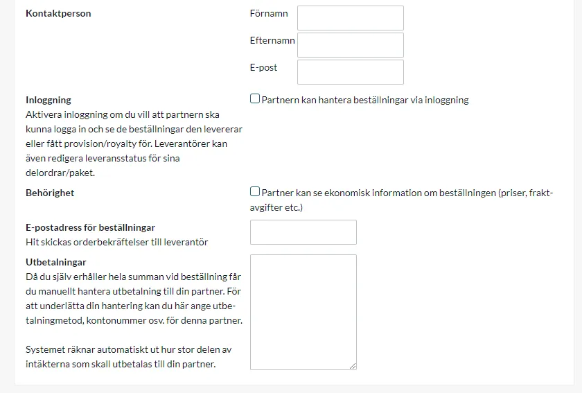 Kontaktperson och inställningar