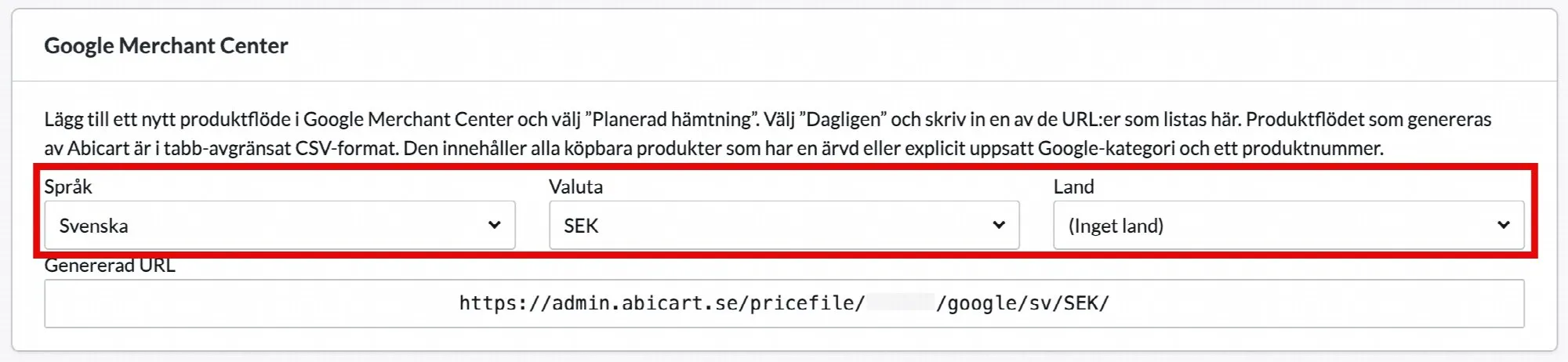 Välj land, språk och valuta