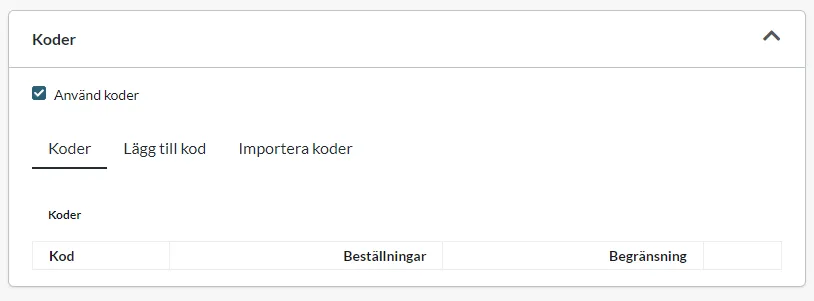 Procentuell rabatt, koder