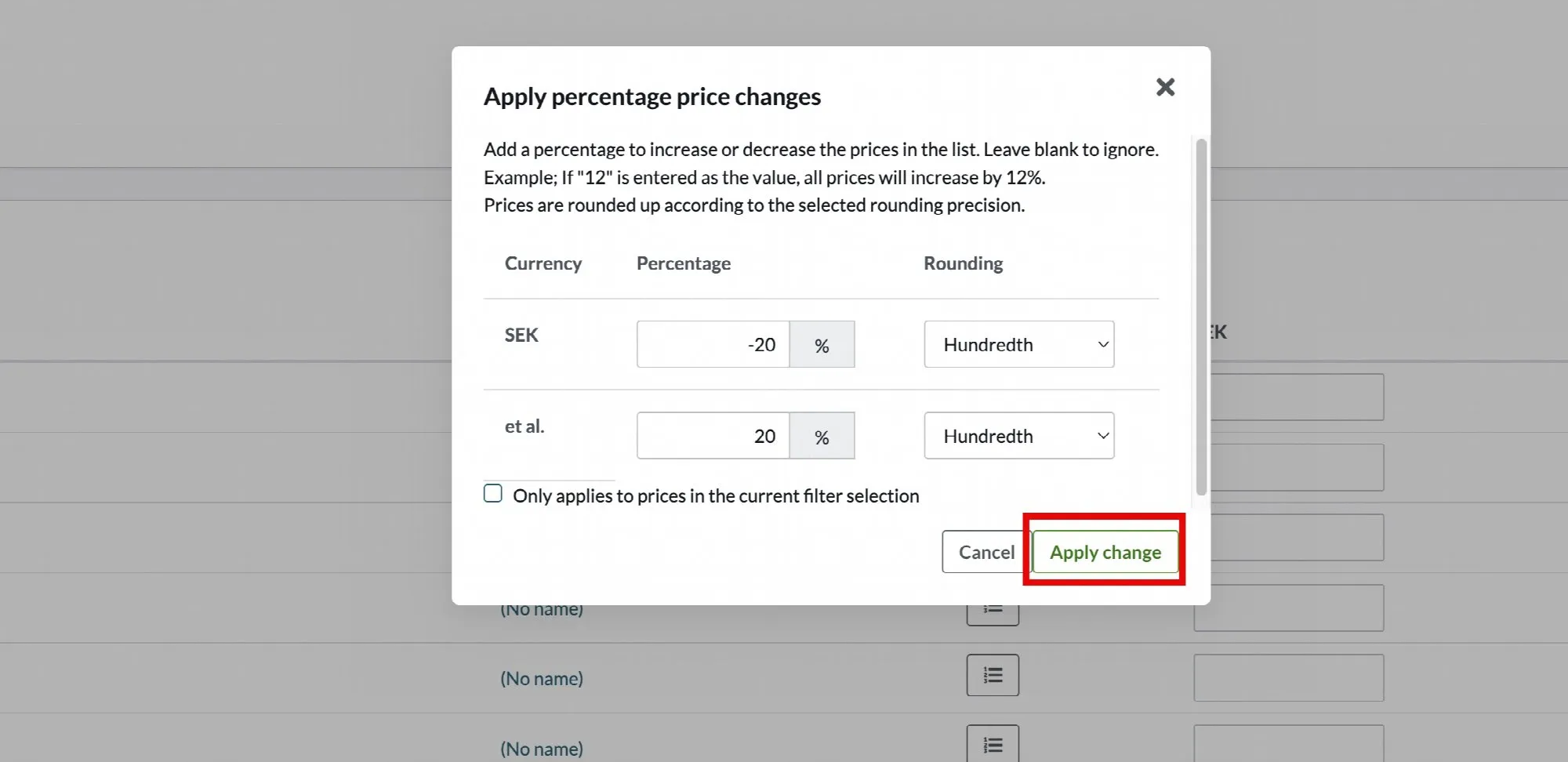 Confirm changes